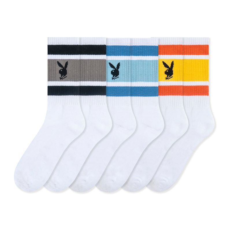 Calcetines Playboy Three Pack Crew Hombre Multicolor | 0548-SRFAN