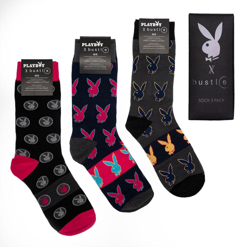 Calcetines Playboy X Bustle Sock Three Pack Hombre Multicolor | 7845-UFCNQ