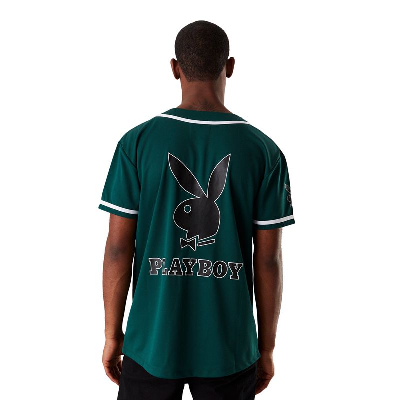 Camisas Playboy Baseball Jersey Hombre Verdes | 7954-YRKSG