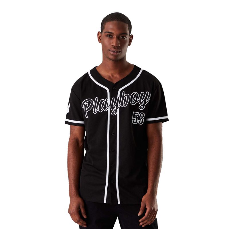 Camisas Playboy Baseball Jersey Hombre Verdes | 7954-YRKSG