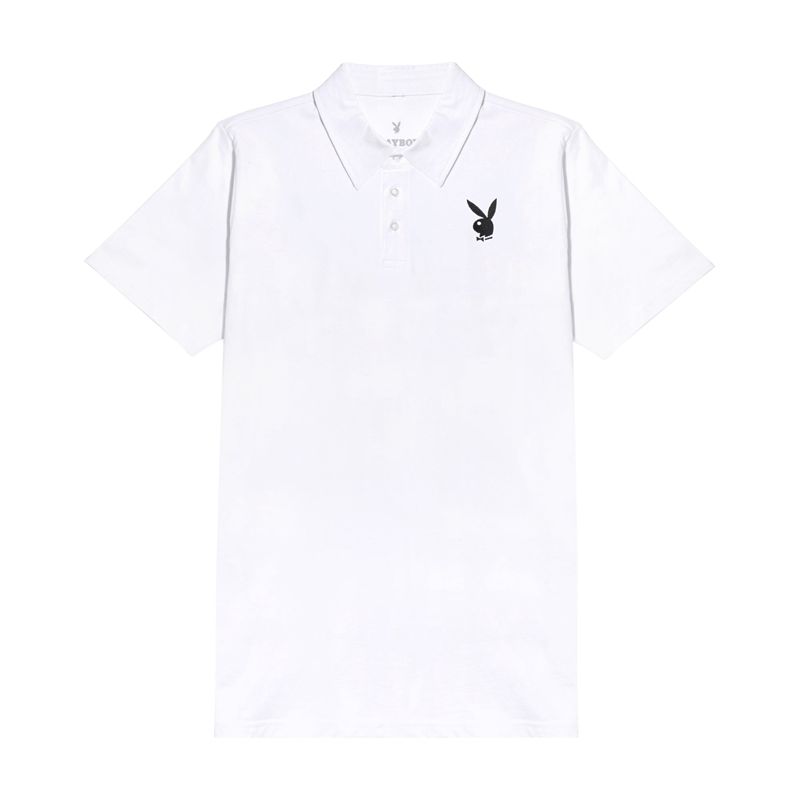 Camisas Playboy Classic Rabbit Head Polo Hombre Negros | 3789-FHDEP