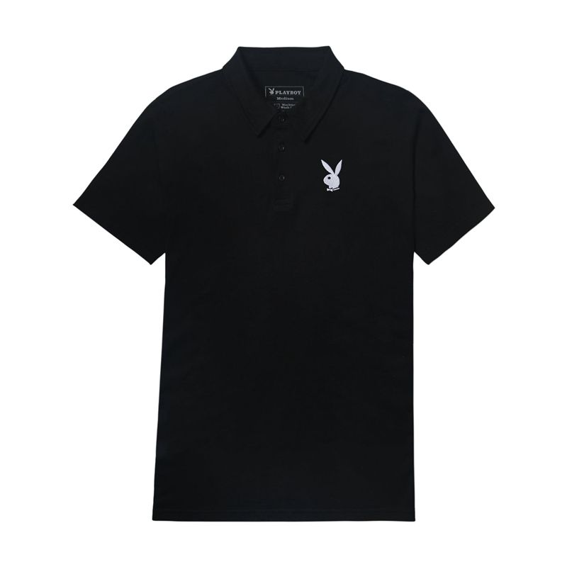 Camisas Playboy Classic Rabbit Head Polo Hombre Negros | 3789-FHDEP