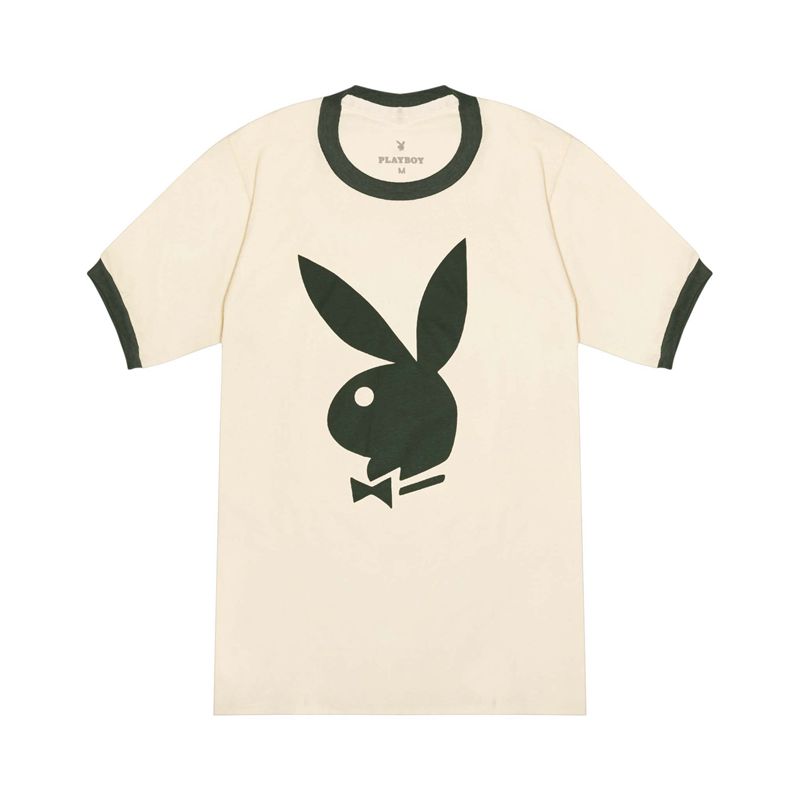 Camisas Playboy Classic Ringer Hombre Creme Verdes | 6187-ZCSYW