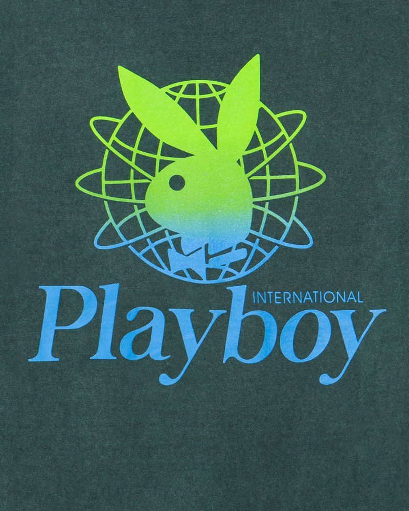 Camisas Playboy Contrast Pocket Hombre Negros Verdes | 4103-WEGXR