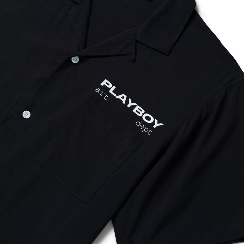 Camisas Playboy Cyber Shop Camp Hombre Negros | 8154-RUXOF