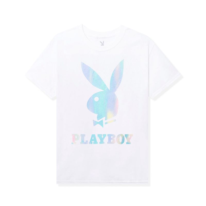 Camisas Playboy Holographic Logo Hombre Blancos | 2916-NBHAI