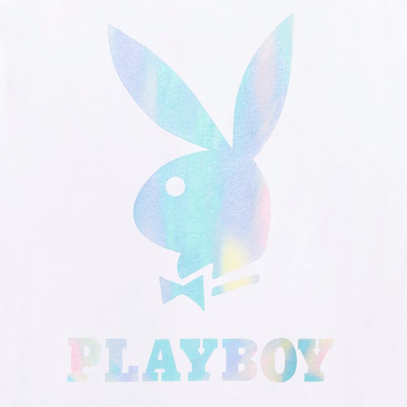 Camisas Playboy Holographic Logo Hombre Blancos | 2916-NBHAI