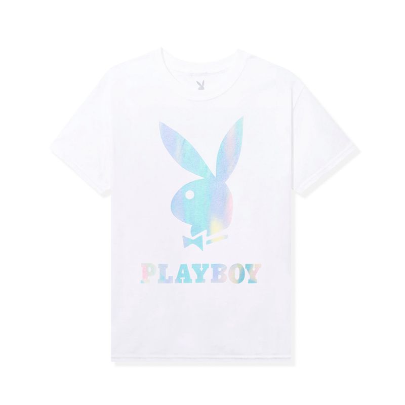 Camisas Playboy Holographic Logo Hombre Blancos | 2916-NBHAI