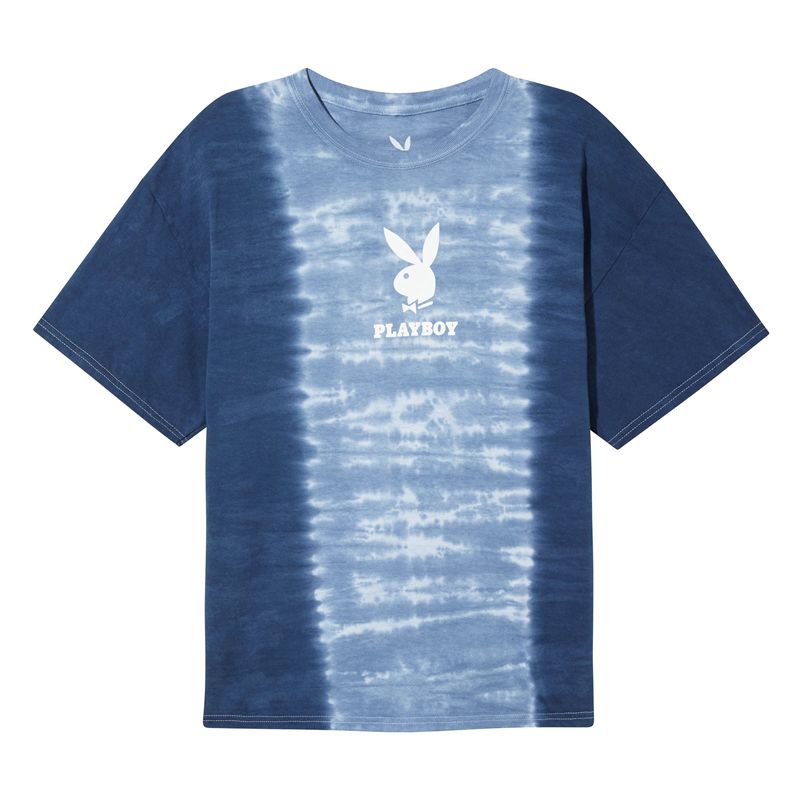 Camisas Playboy Logo Vertical Hombre Azules | 2483-AKGXP