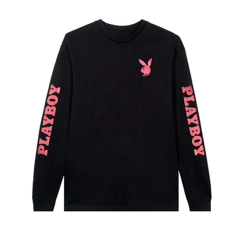 Camisas Playboy Masthead & Rabbit Head Long Sleeve Hombre Negros | 1259-PUGBH