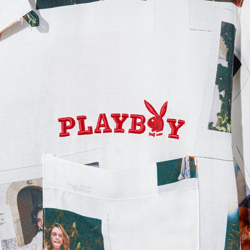 Camisas Playboy Memories Camp Hombre Blancos | 6875-IUEAH