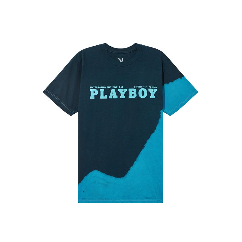 Camisas Playboy October 1967 Tie Dye Hombre Negros Azules | 0581-JYDOP