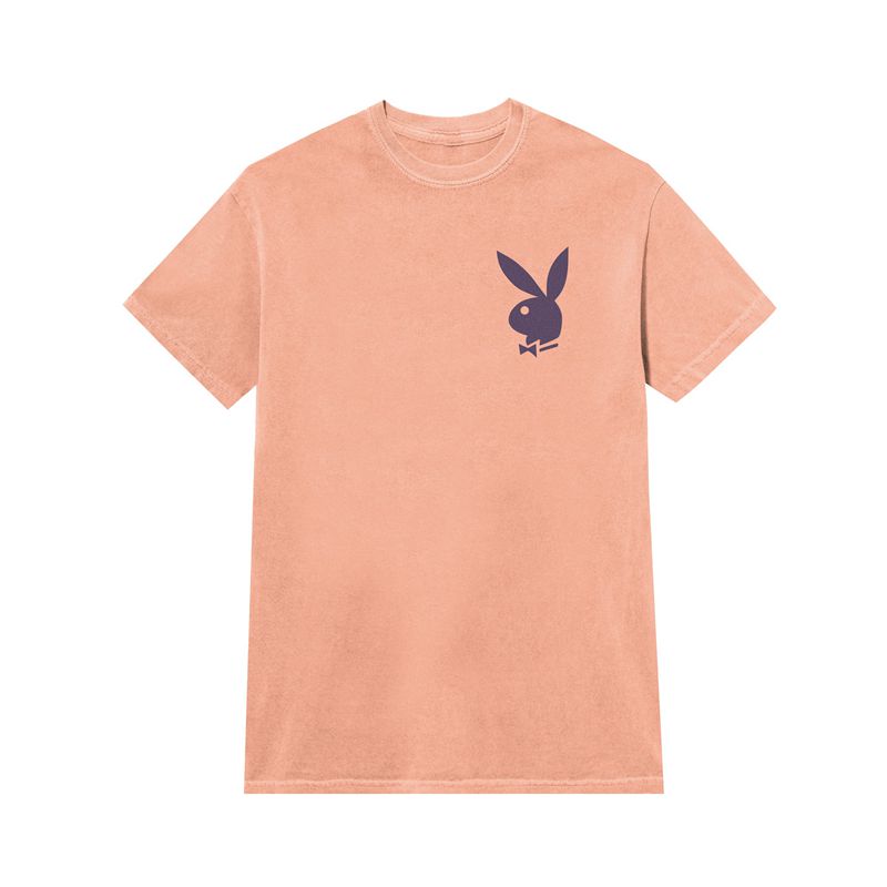 Camisas Playboy Peach Graphic Hombre Rosas Morados | 5643-QEFNG