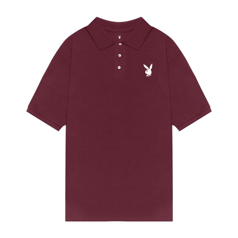 Camisas Playboy Performance Rabbit Head Polo Hombre Vino | 8721-WZLKM