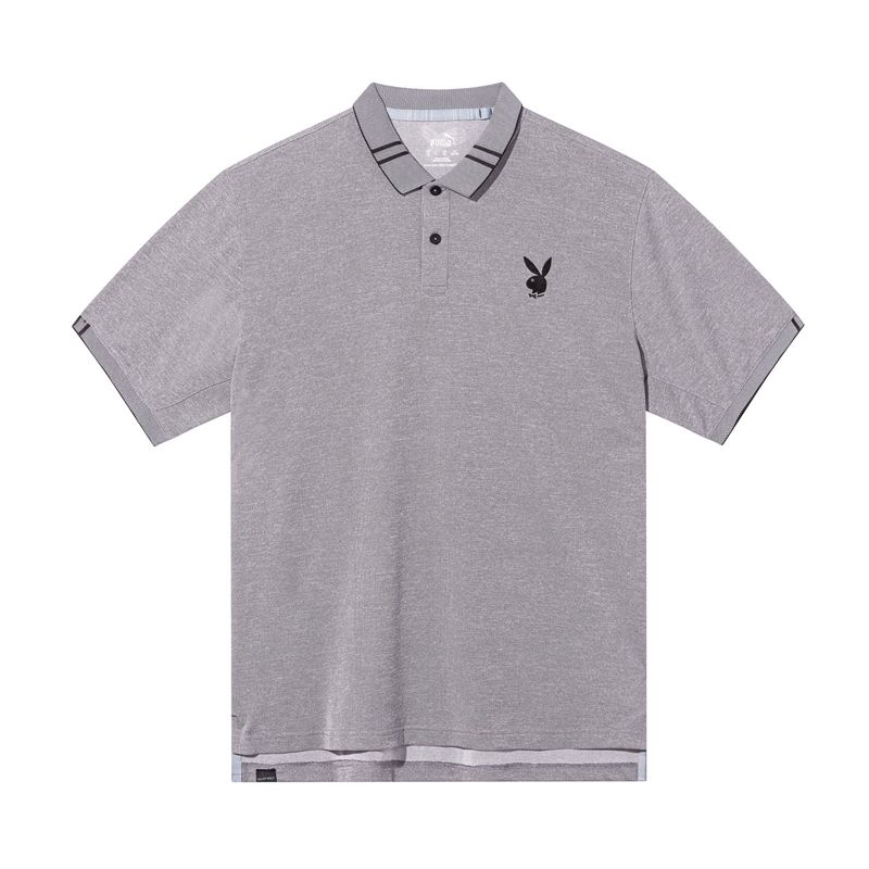 Camisas Playboy Puma Golf Pique Tipped Performance Polo Hombre Grises | 9138-VRKOD