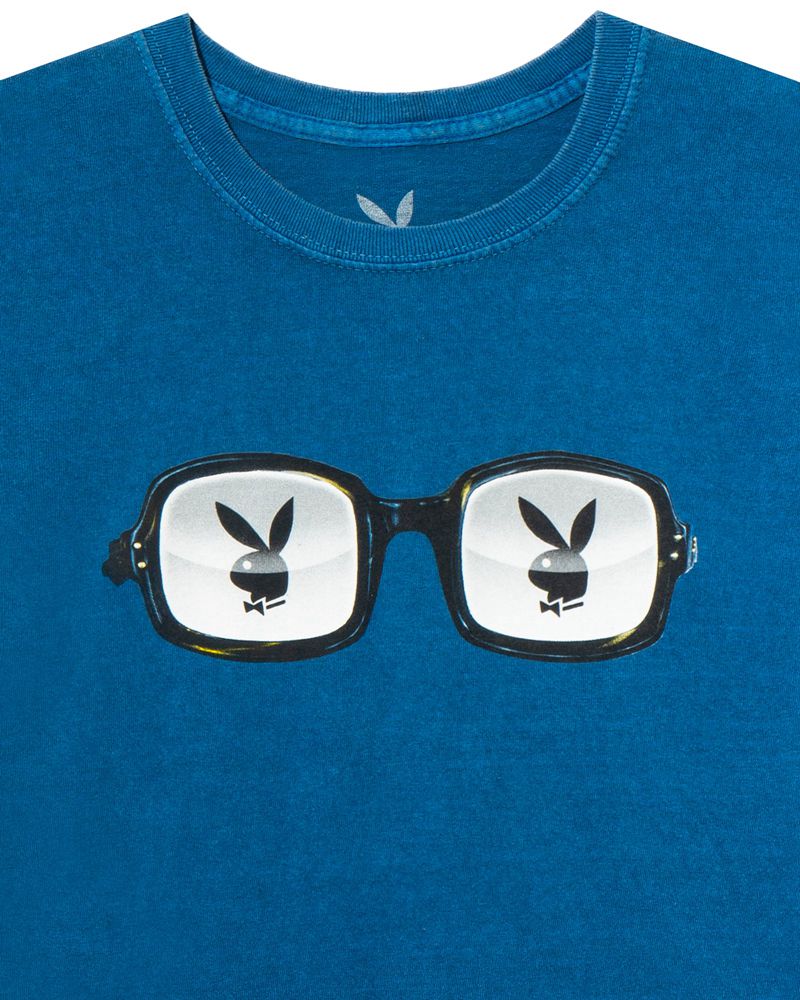 Camisas Playboy Sunglasses Hombre Azules | 4539-ZQIAC