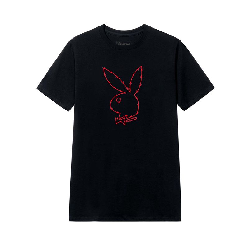 Camisas Playboy Tough Love Rabbit Head Hombre Negros | 8730-ZLSTY