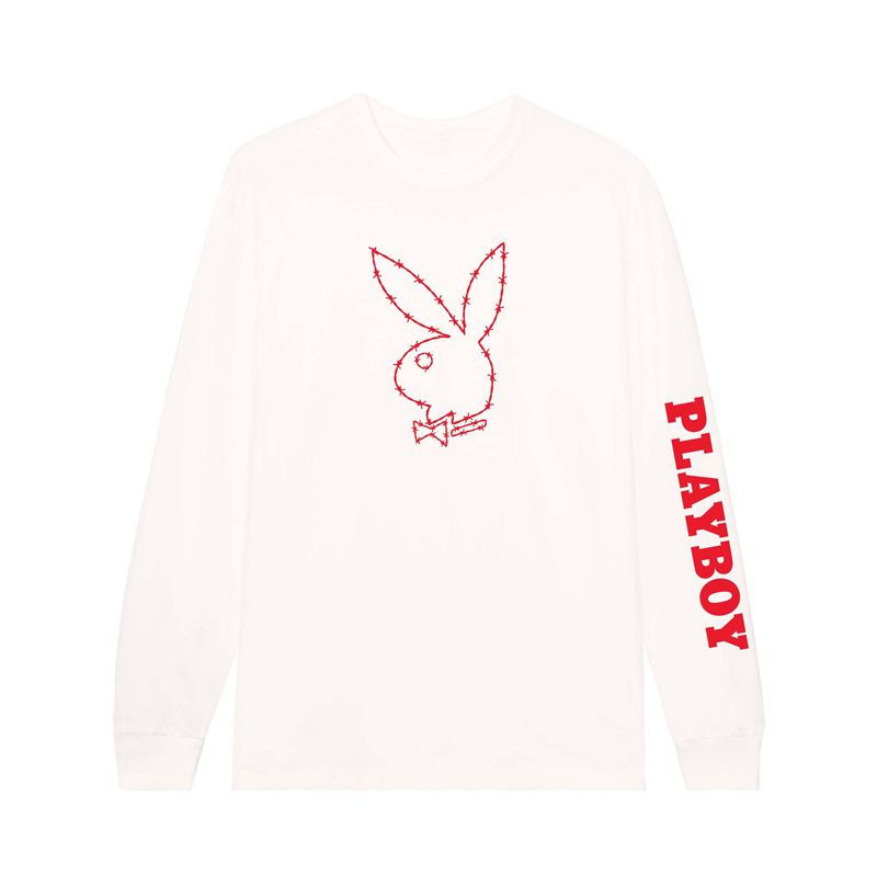 Camisas Playboy Tough Love Rabbit Head Long Sleeve Hombre Negros | 2496-UYORM