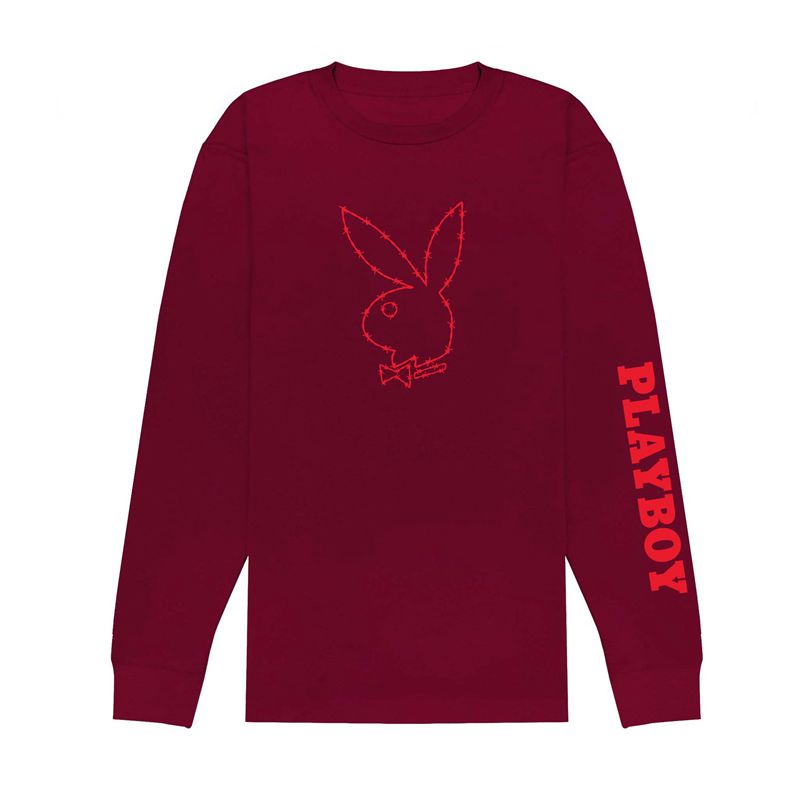 Camisas Playboy Tough Love Rabbit Head Long Sleeve Hombre Negros | 2496-UYORM