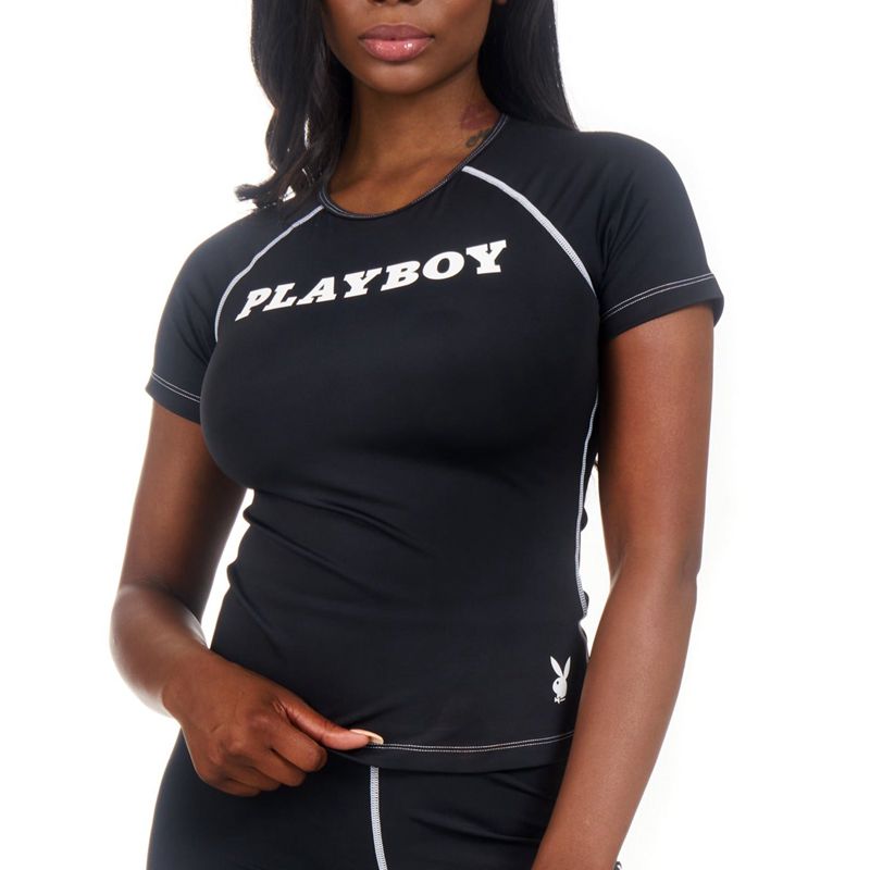 Camiseta Playboy Active Contrast Stitch Tee Mujer Naranjas | 2140-MBCJH