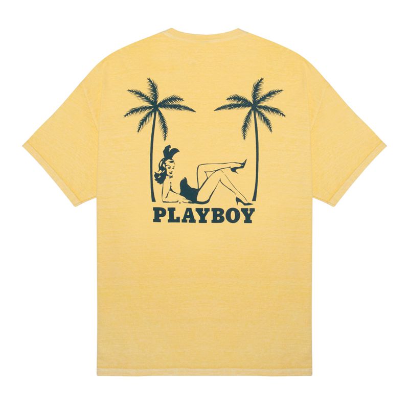 Camiseta Playboy Crest Mujer Amarillos | 0654-KUFXE