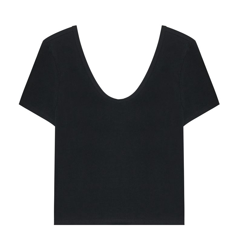 Camiseta Playboy Crystal V-Neck Mujer Grises Oscuro | 8602-FQPBA