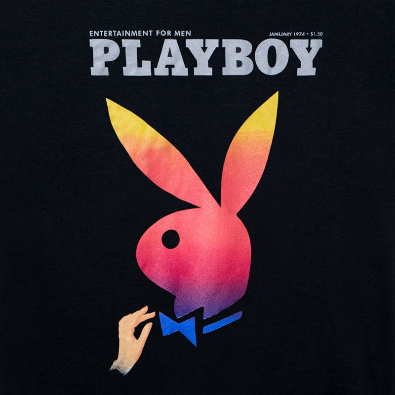 Camiseta Playboy January 1974 Cover Mujer Negros Naranjas | 8215-BIHLO