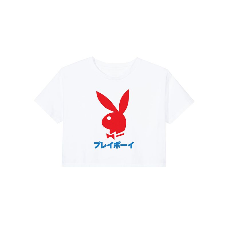 Camiseta Playboy Japanese Rabbit Head Mujer Negros | 1689-IMGWJ