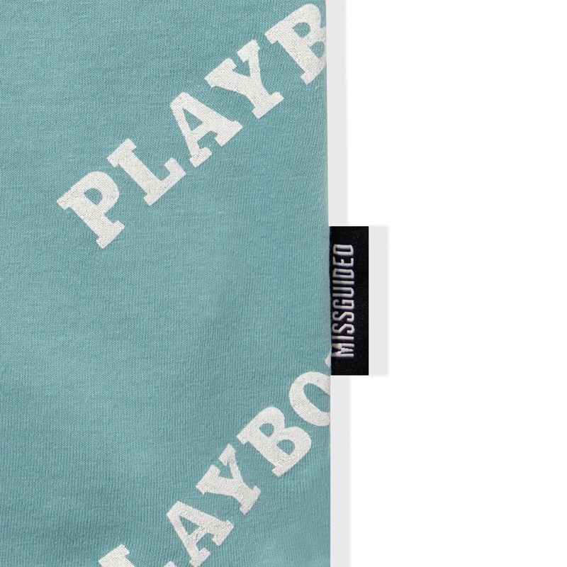 Camiseta Playboy Masthead Oversized Mujer Azules | 5307-BCRMT