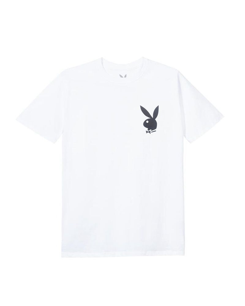 Camiseta Playboy Masthead & Rabbit Head Tee Mujer Blancos Negros | 6973-MUTBE