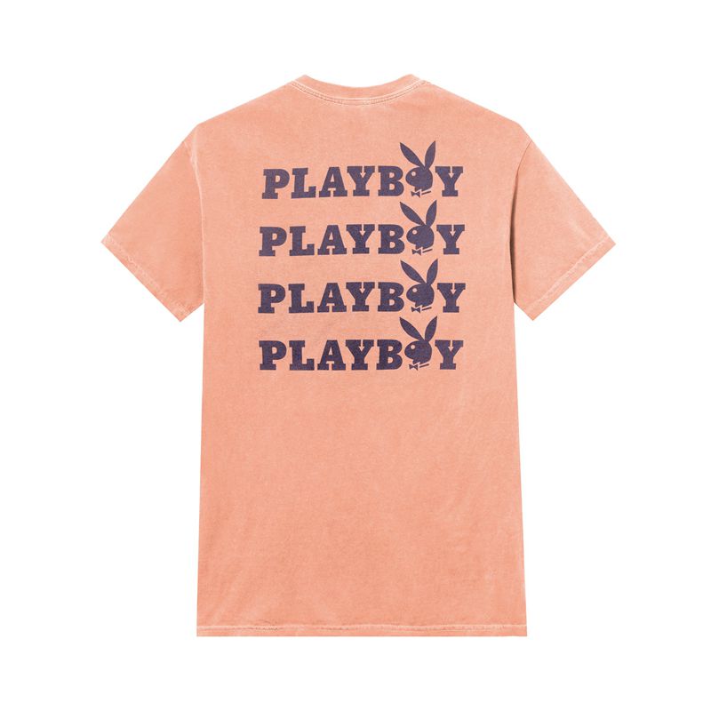 Camiseta Playboy Peach Graphic Mujer Morados Naranjas | 3624-JCFEK