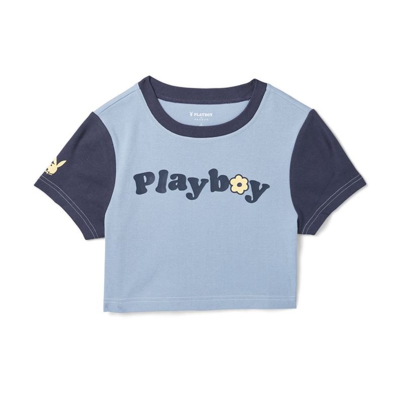 Camiseta Playboy Since 1953 Baby Mujer Azules Grises | 1957-JCYRM