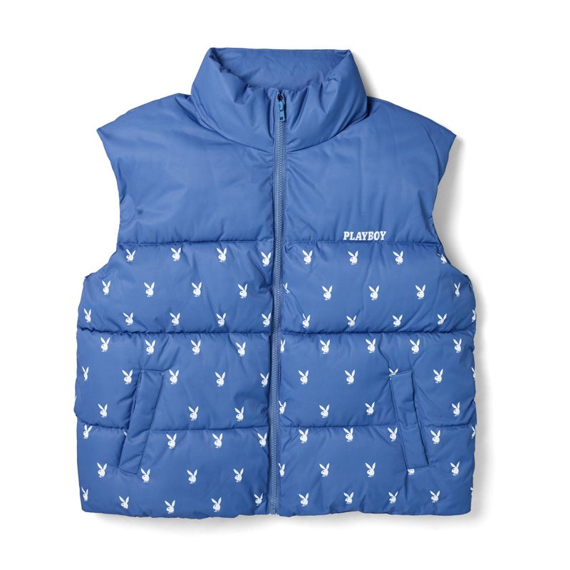 Chaquetas Playboy Bunny Puffer Vest Mujer Azules | 3687-UTDJO