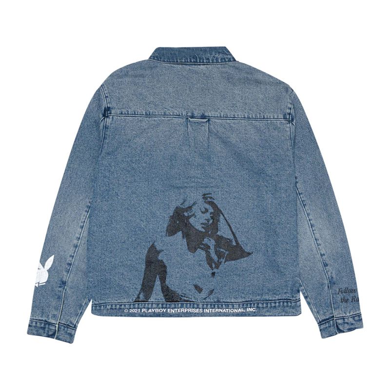 Chaquetas Playboy Lost Years Denim Jacket Hombre Azules | 3064-HSLXC