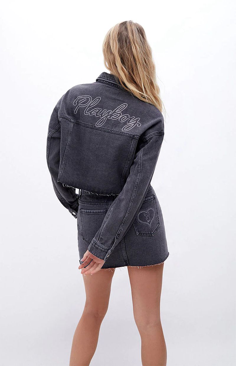 Chaquetas Playboy Trucker Mujer Grises | 9583-FEJBV