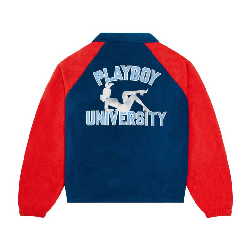 Chaquetas Playboy University Half Zip Sweat Hombre Negros Rojos | 9624-HXGNK