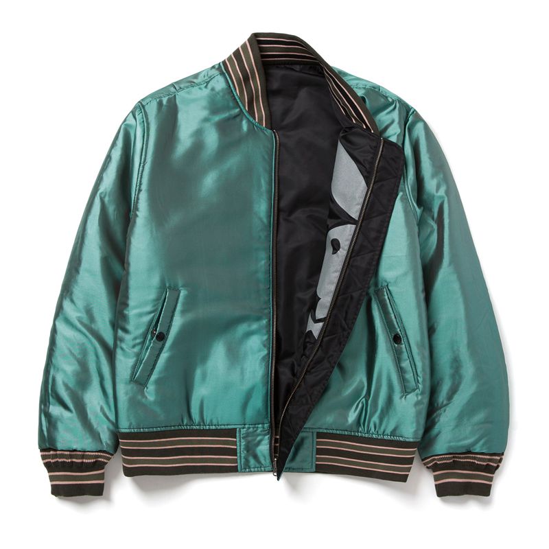 Chaquetas Playboy X Huf Reversible Bomber Jacket Hombre Negros Verdes | 8174-GDUKJ