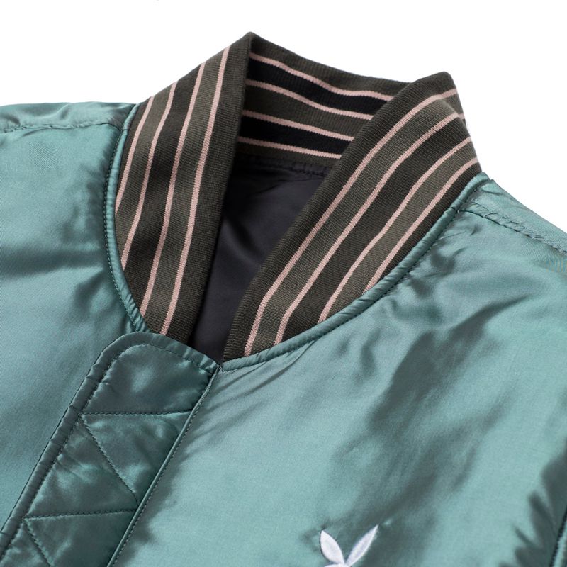 Chaquetas Playboy X Huf Reversible Bomber Jacket Hombre Negros Verdes | 8174-GDUKJ