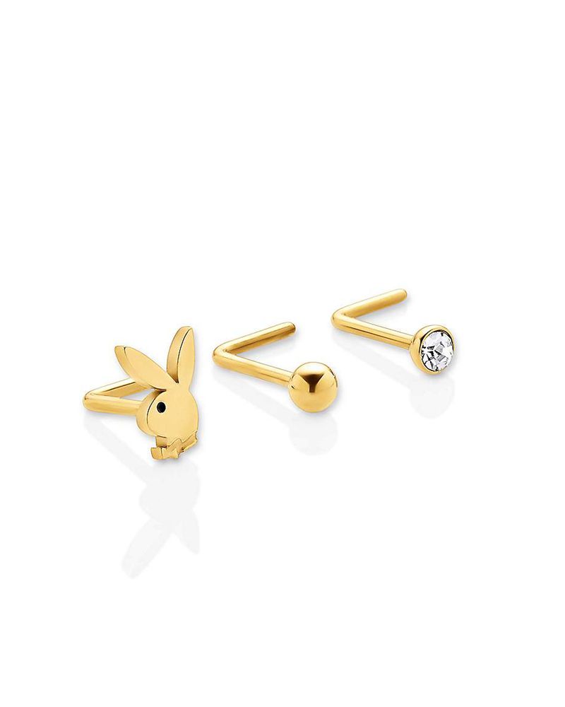 Joyería Playboy Bunny Nose Studs Mujer Dorados | 0493-SMHXI