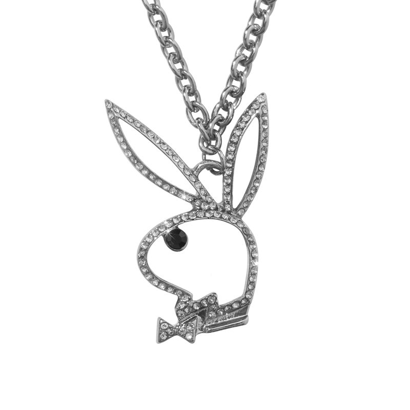 Joyería Playboy Bunny Outline Necklace Mujer Grises | 2564-OTDBN