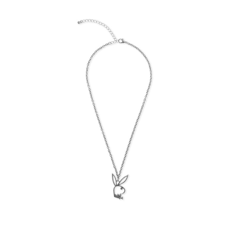 Joyería Playboy Bunny Outline Necklace Mujer Grises | 2564-OTDBN