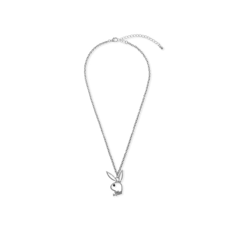 Joyería Playboy Bunny Outline Necklace Mujer Grises | 2564-OTDBN