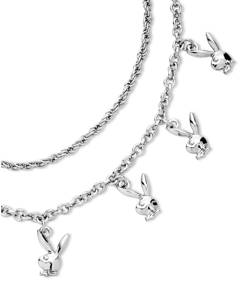 Joyería Playboy Bunny Stacked Chain Bunny Necklace Mujer Plateados | 9761-FNDAP