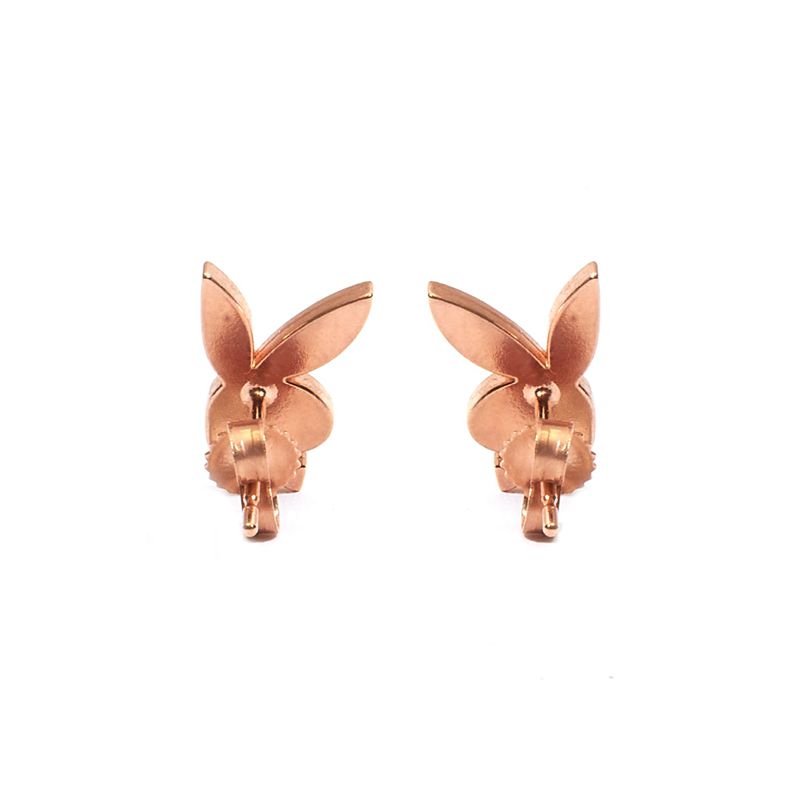 Joyería Playboy Bunny Stud Earrings Mujer Rosas Dorados | 1760-IYQWG