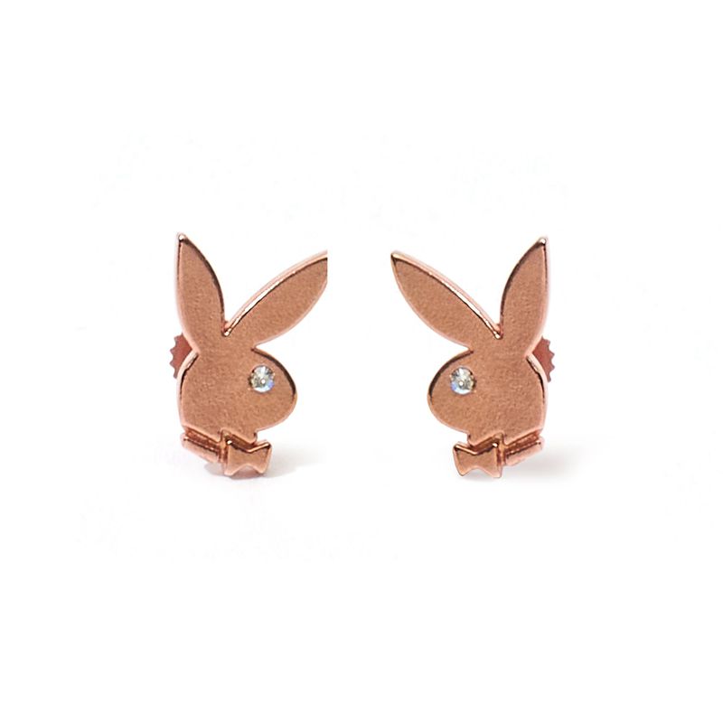 Joyería Playboy Bunny Stud Earrings Mujer Rosas Dorados | 1760-IYQWG