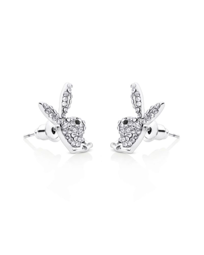 Joyería Playboy Bunny Stud Earrings Mujer Plateados | 4325-VOFXZ