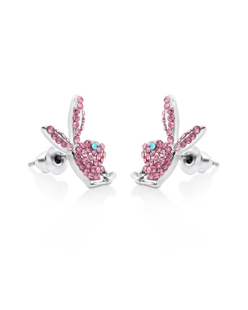 Joyería Playboy Bunny Stud Earrings Mujer Plateados | 4325-VOFXZ