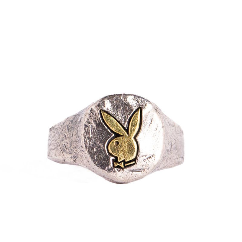 Joyería Playboy Circular Rabbit Head Ring Hombre Metal | 6790-NRZMD