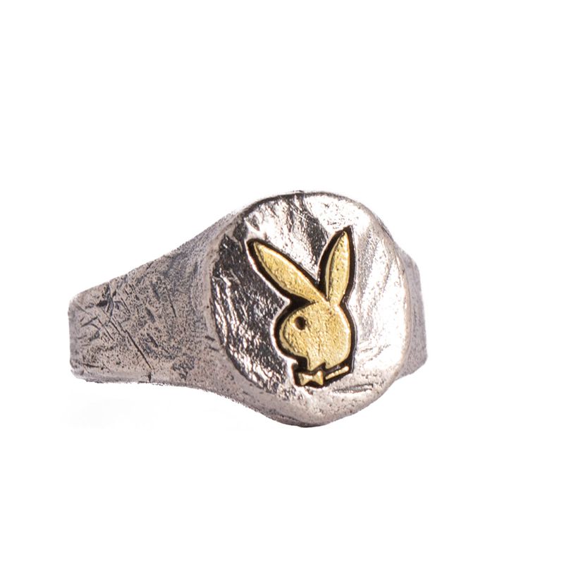 Joyería Playboy Circular Rabbit Head Ring Hombre Metal | 6790-NRZMD