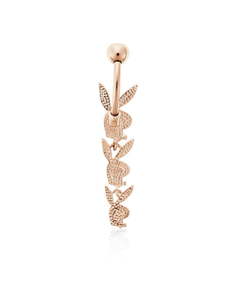 Joyería Playboy Dangling Bunny Head Belly Ring Mujer Dorados | 9465-NALRZ